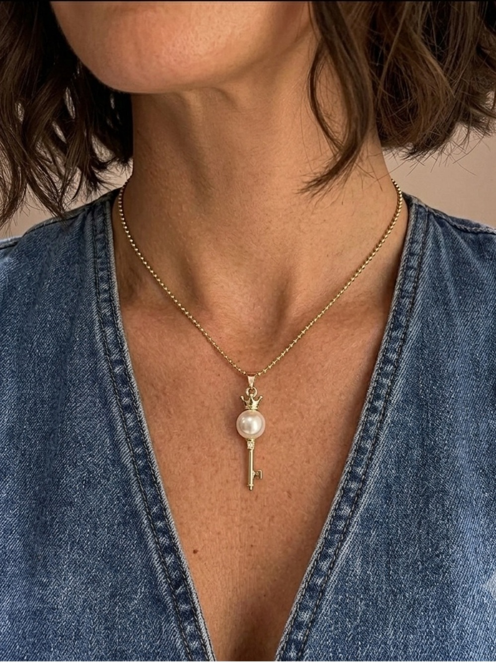 𝅺PEARL Key Necklace